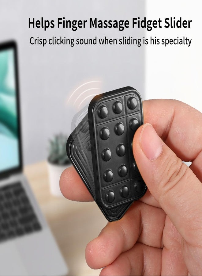 cntjv Fidget Toys Adults Metal Magnetic Fidget Slider Magnet Finger Haptic EDC Helps for Adults Office Desk Finger Massage Relief Anxiety and Stress (Black) - Image 3